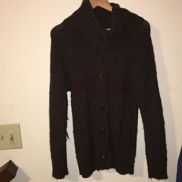 Wool Sweater coat w/ fringe - Picture 3 of 7